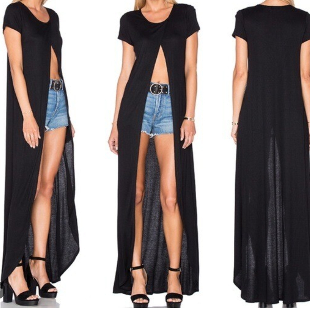 Kyree Split Front Crop Duster Maxi Top - image 1